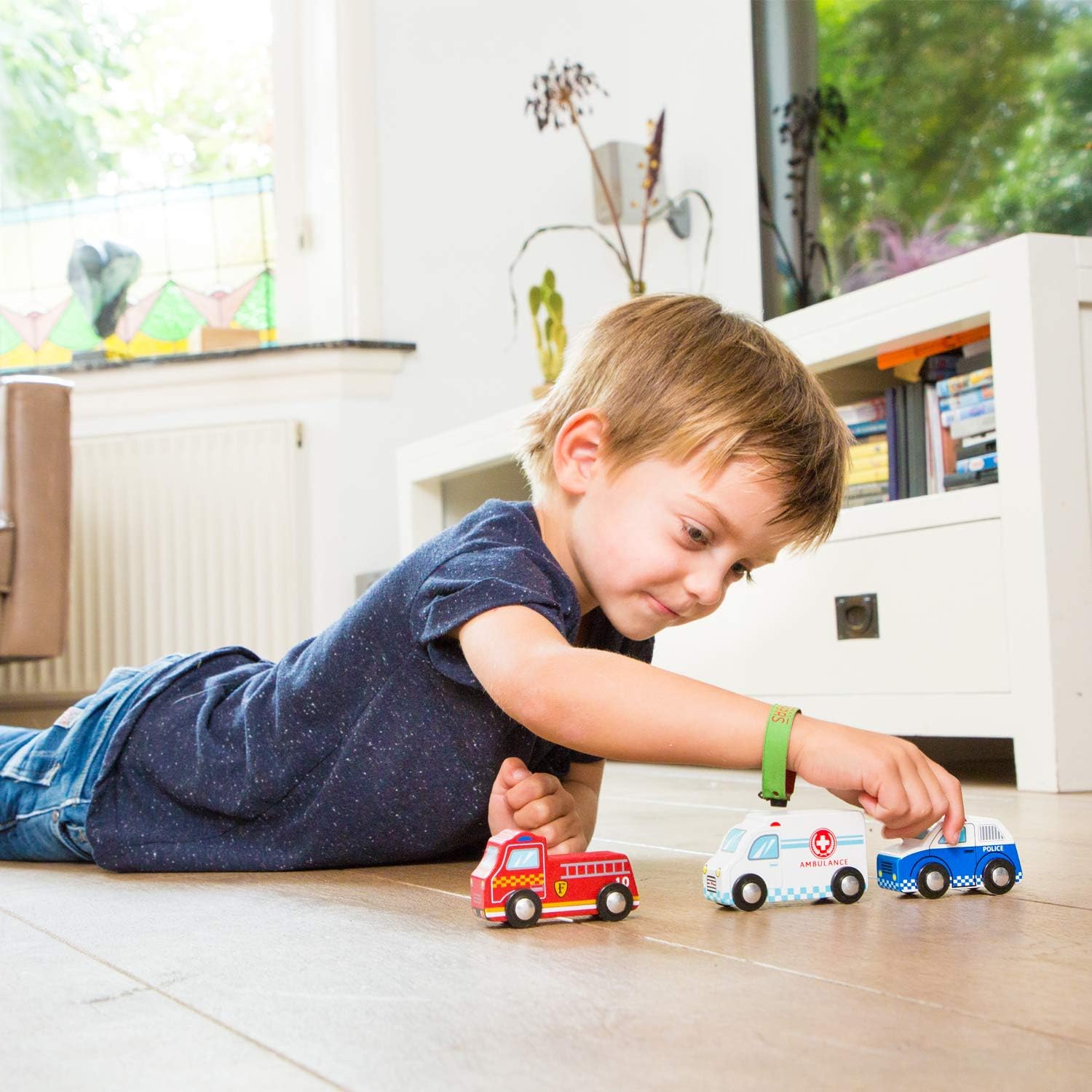 Woet® Wooden Toy Vehicles Set for Kids, 3 Pieces for Small World Play, Easy to Grip for Little Hands, Pretend Play Toy - Image 5