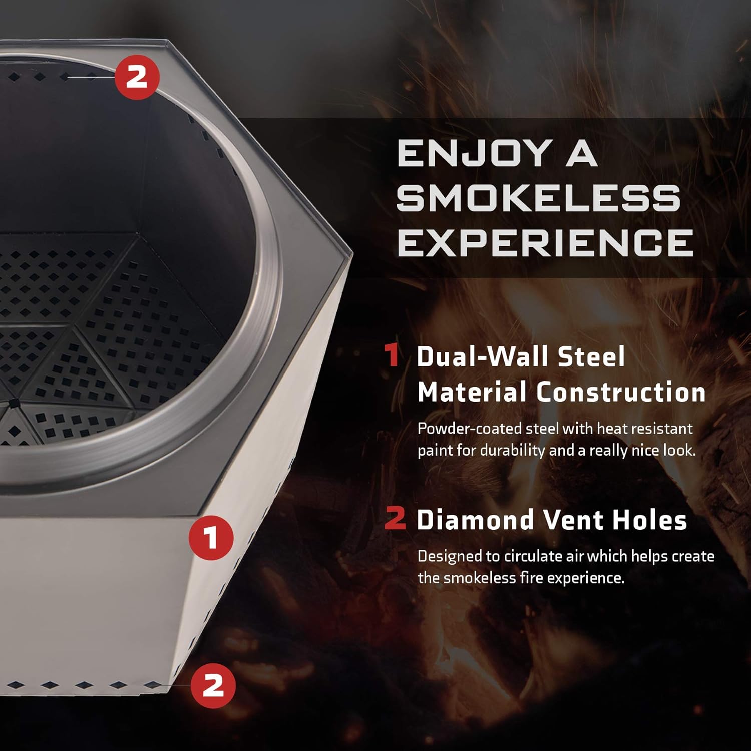 Dragonfire 23.5 Inch Smokeless Wood Burning Outdoor Bonfire Fire Pit Bundle, Includes Stand, Spark Screen, & Waterproof Cover - Great for Camping, Cooking, Tailgating, and Patio, Black : Garden & Outdoor