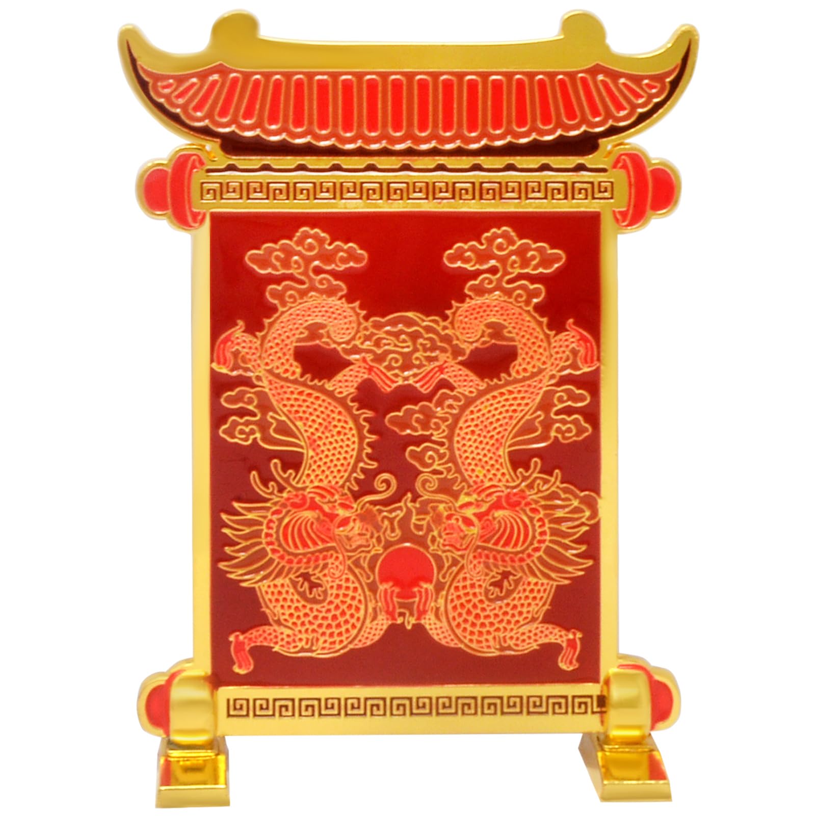 Juanxian Feng Shui Statue Yang Energy Enhancer With Double Dragon Home Office Decor Wealth Prosperity Good Luck Amulet New Year Gift W5515