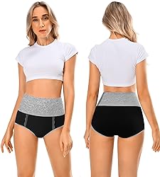 MISSWHO Black Cotton High Waisted Womens Underwear