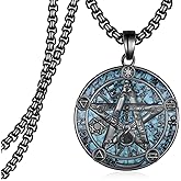 Zoxuxiwu Tetragrammaton Necklace 925 Sterling Silver tetragramaton amuleto de plata 925 Wiccan Jewelry Gifts for Men Women