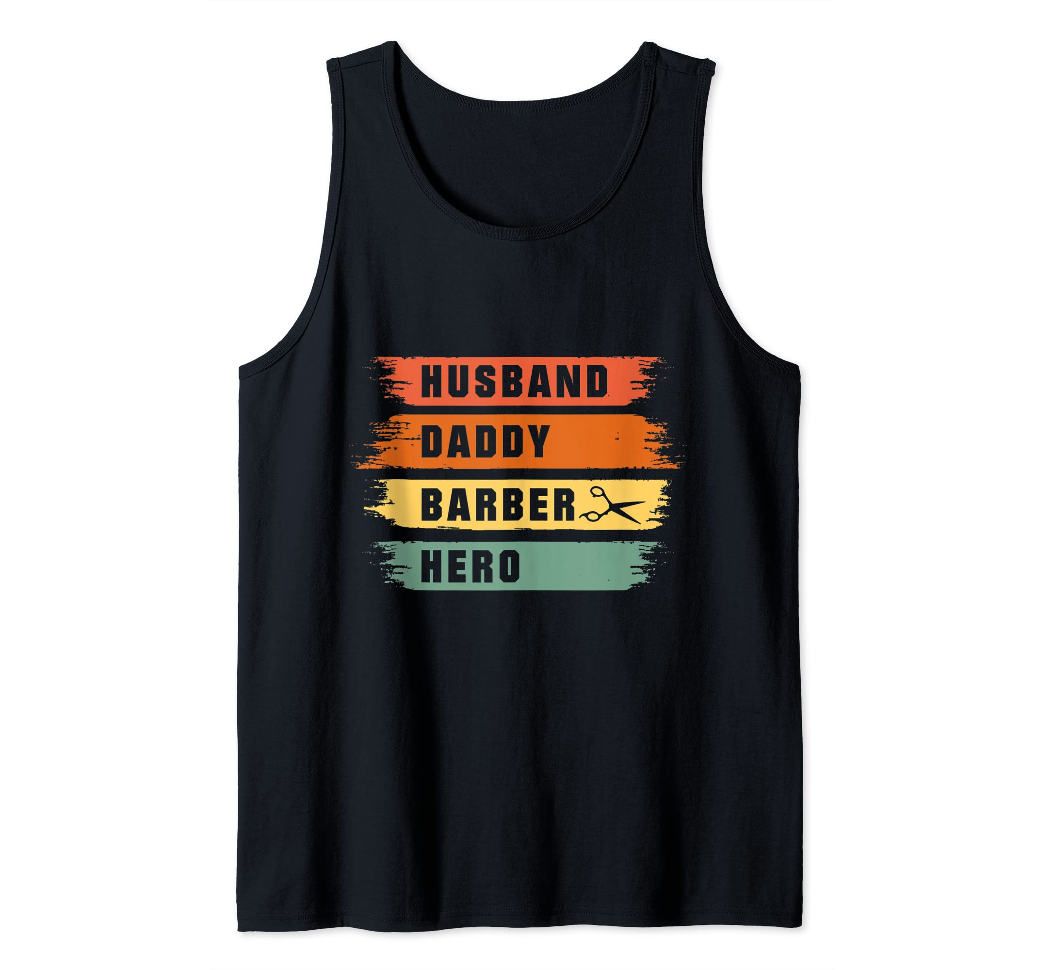 Husband Daddy Barber Hero Vintage Hairdresser Father Tank Top