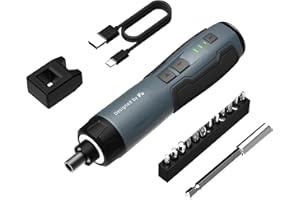 Electric Screwdriver Kit,iFu Power Screwdriver Cordless Rechargeable with LED Light & 12 Magnetic Bits, Electric Screwdriver Set for Daily Furniture Repair, Mounting