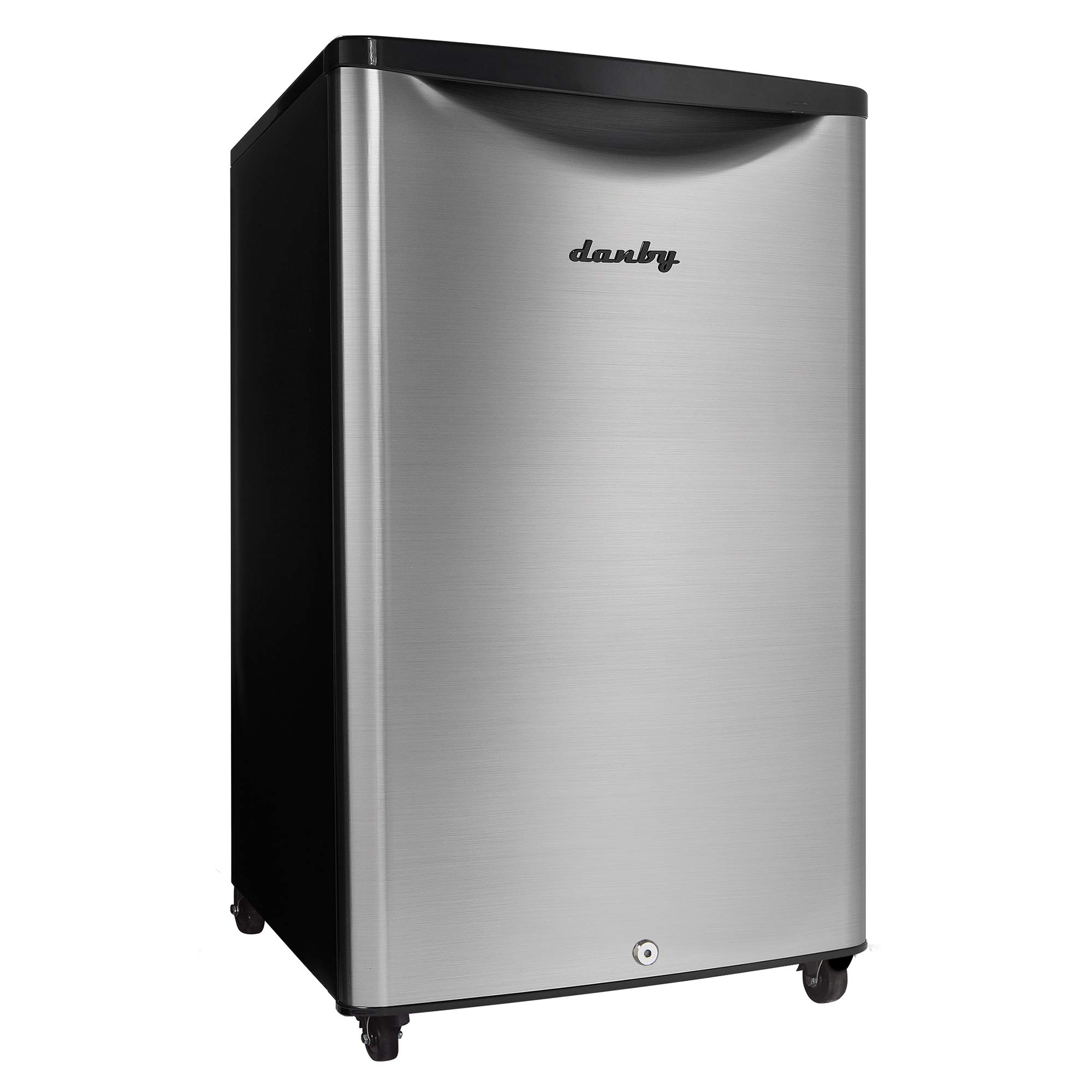 Danby DAR044A6BSLDBO 4.4 Cu.Ft. Outdoor Mini Fridge, IPX4-Rated Stainless Steel Look All Refrigerator for Patio, Cabana, Pool Bar, E-Star Rated, Spotless Steel