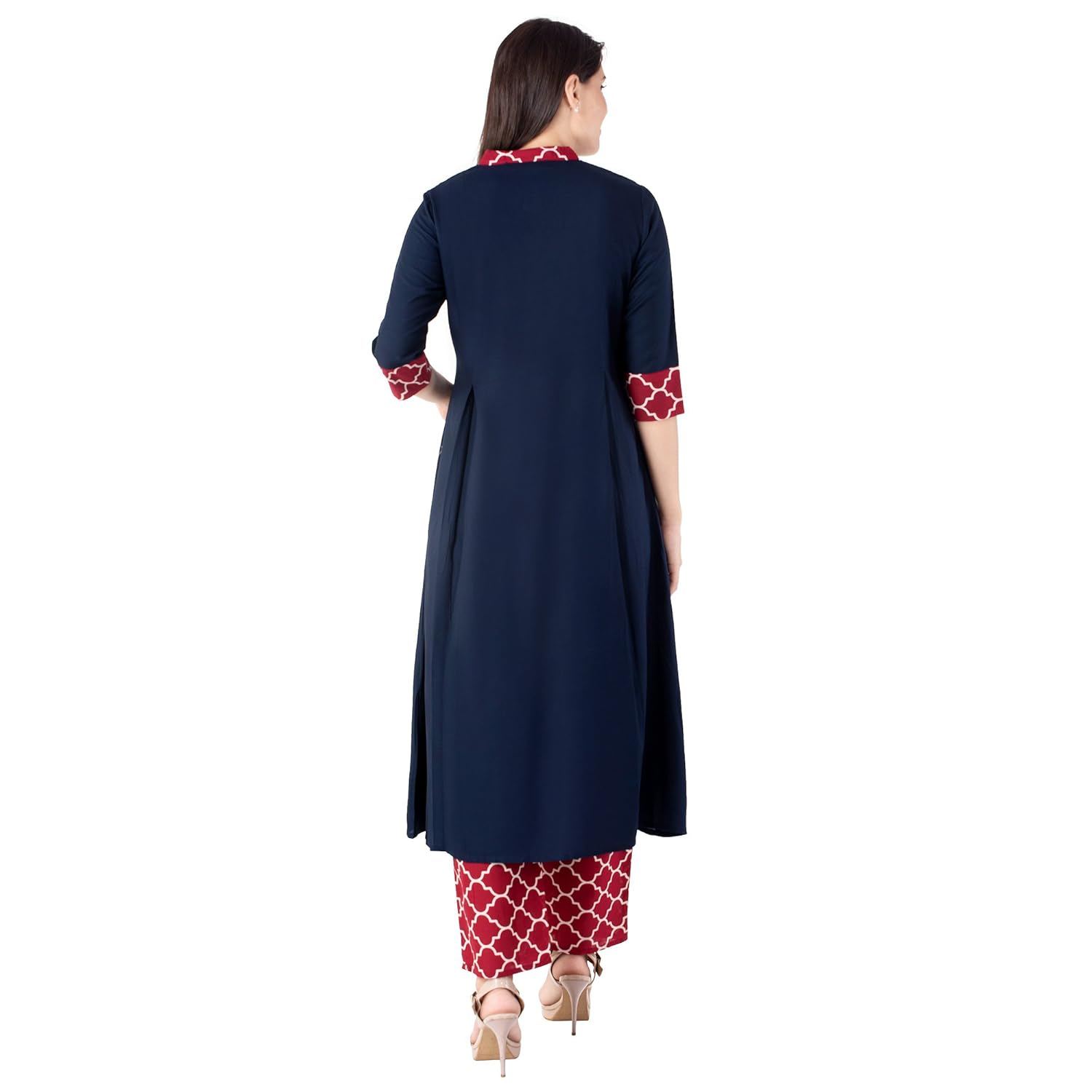khushal k women's rayon kurta with palazzo pant set