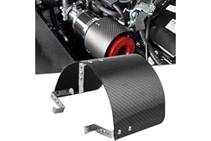 RULLINE Universal Air Intake Filter Cover Heat Shield Stainless Steel Carbon Fiber Black Cover Compatible with 2.5-3.5" Cone Filter