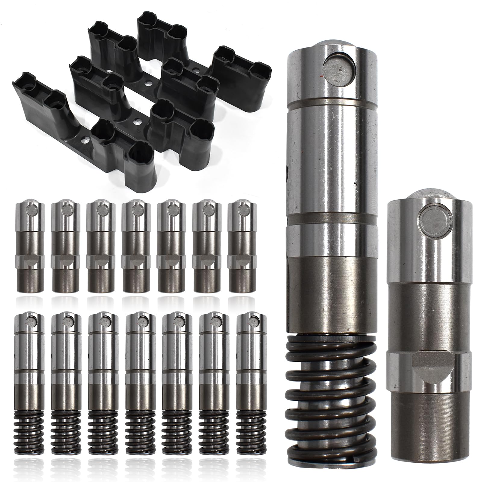 Photo 1 of BTSCAR (8+8) Pcs Active Fuel Management Valve Hydraulic Roller Lifters and Guide Trays Fit for Chevy GMC Cadillac Buick Pontiac 4.3L 5.3L 6.0L 6.2L OE#12569256 12645725 12680871