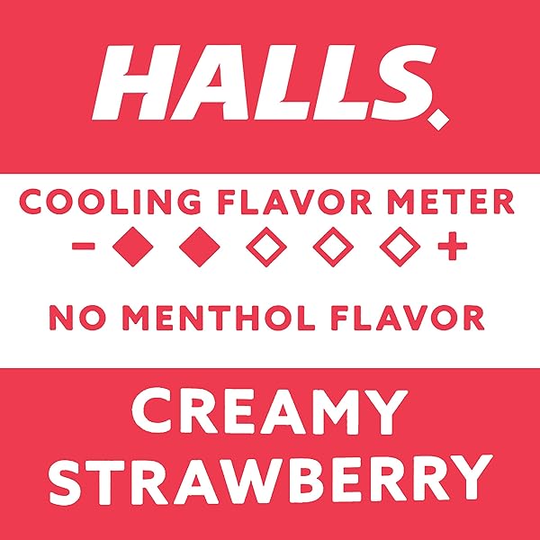 HALLS THROAT SOOTHING CREAMY STRAWBERRY THROAT DROPS, 70 DROPS