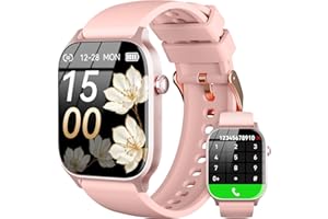 paybay Smart Watch for Men Women- Answer/Make Call, IP68 Waterproof Fitness Tracker Watch with Heart Rate Monitor Sleep Step Counter (Pink, 1.83)