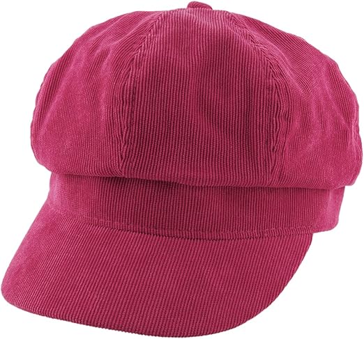 red newsboy cap