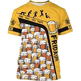 DFZ Oktoberfest Beer Shirt Novelty Tee Funny Short Sleeve 3D Printed Casual Holiday T-Shirt for Men Women