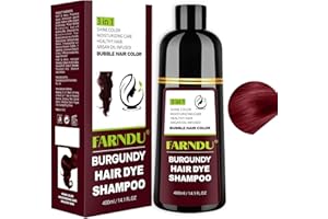 Farndu Red Burgundy Hair Dye Shampoo for Women Men, Hair Color Shampoo Natural Ingredients