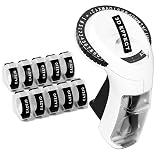 EazeID Embossing Label Maker Machine with 10 Tapes Black, Vintage Manual Labeler, 3D Embossed Label Maker 3/8inch Labels-Waterproof for Scrapbooking Supplies, Home Office & Kids School Items