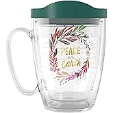Tervis EttaVee Christmas Holiday Peace On Earth Made in USA Double Walled Insulated Tumbler Travel Cup Keeps Drinks Cold & Hot, 16oz Mug, Peace