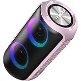 Hupoaf Bluetooth Speaker, 2025 New Portable Wireless Speaker with 6D Loud Sound, IPX7 Waterproof Stocking Stuffers, HD Call, RGB Lights, 12H Playtime for Home/Party/Outdoor/Beach, White Elephant Gift