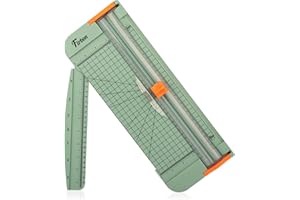 Firbon A4 Paper Cutter 12 Inch Titanium Straight Paper Trimmer with Side Ruler for Scrapbooking Craft, Paper, Coupon, Label, Cardstock (Morandi)