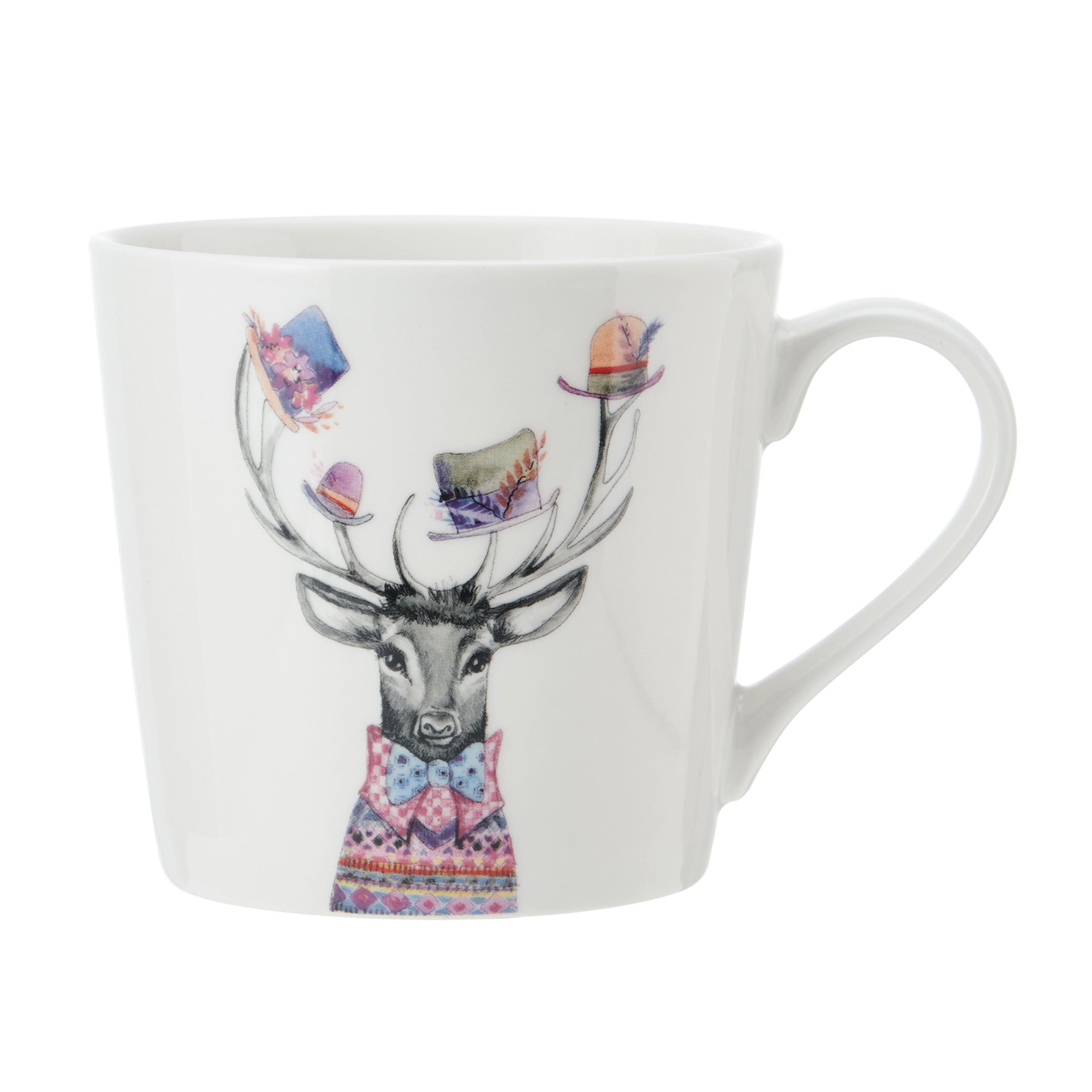 MIKASA x Tipperleyhill 380ml Fine China Mug, Stag, Gift Boxed