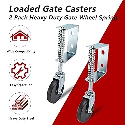 4'' 2Pack Gate Wheels Spring Loaded for Metal