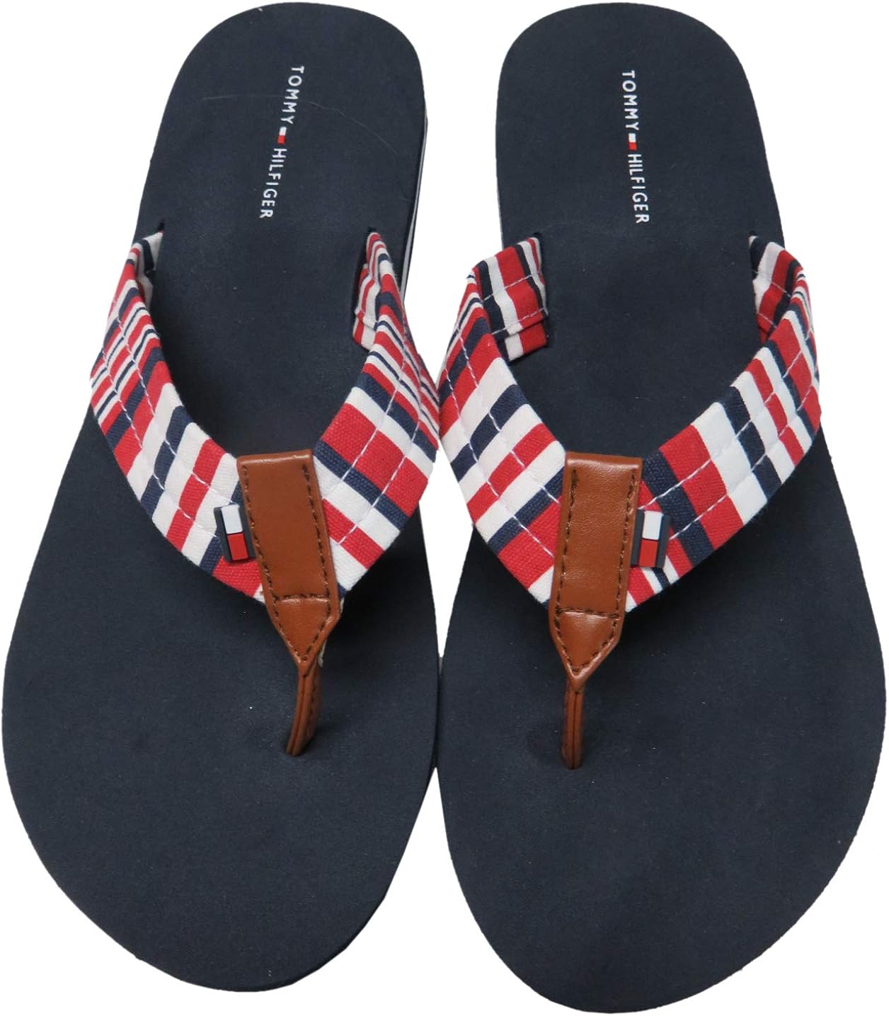 tommy hilfiger white flip flops