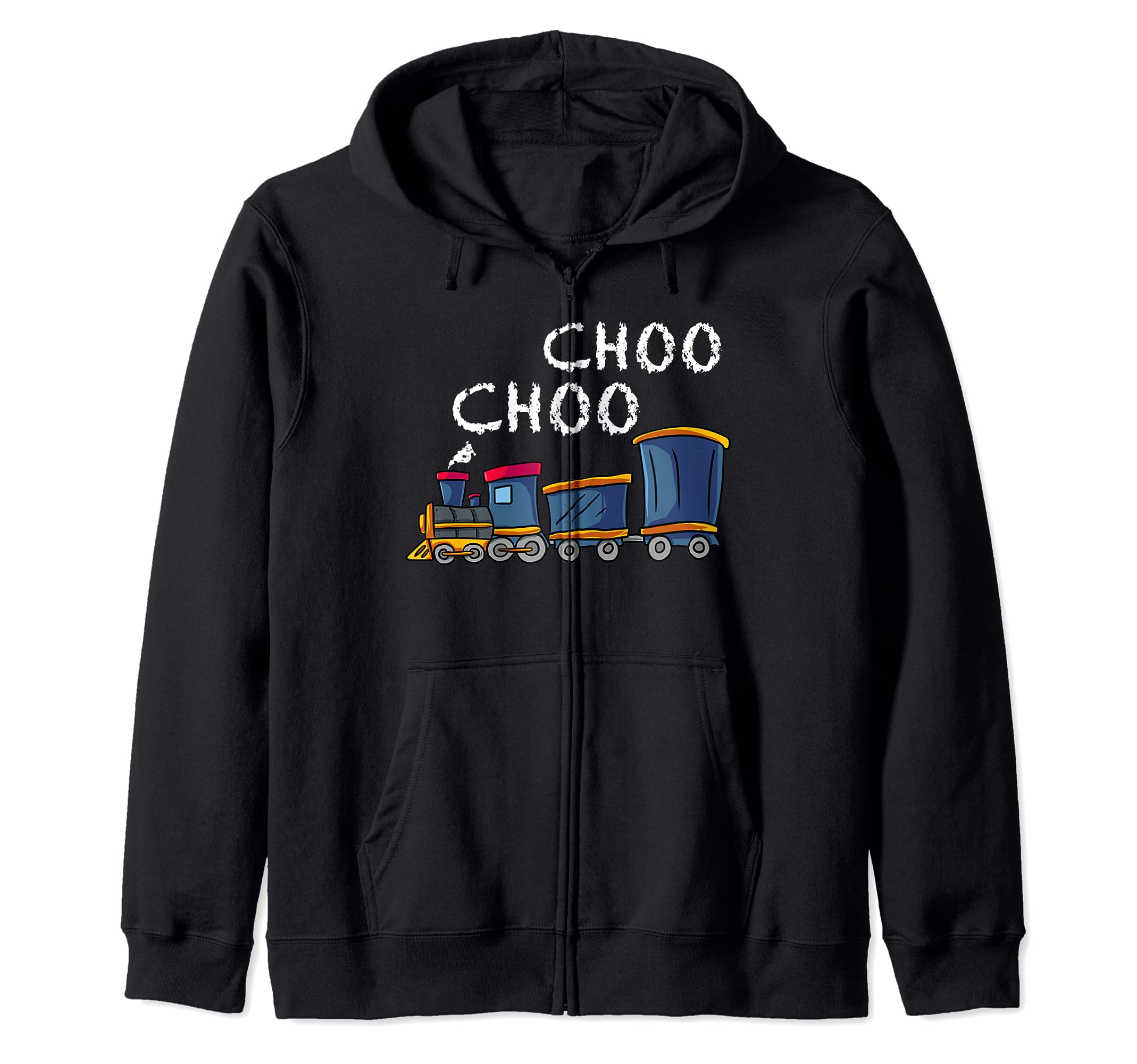 Choo Choo Train Gift for Boys & Girls- Steam Locomotive Zip Hoodie