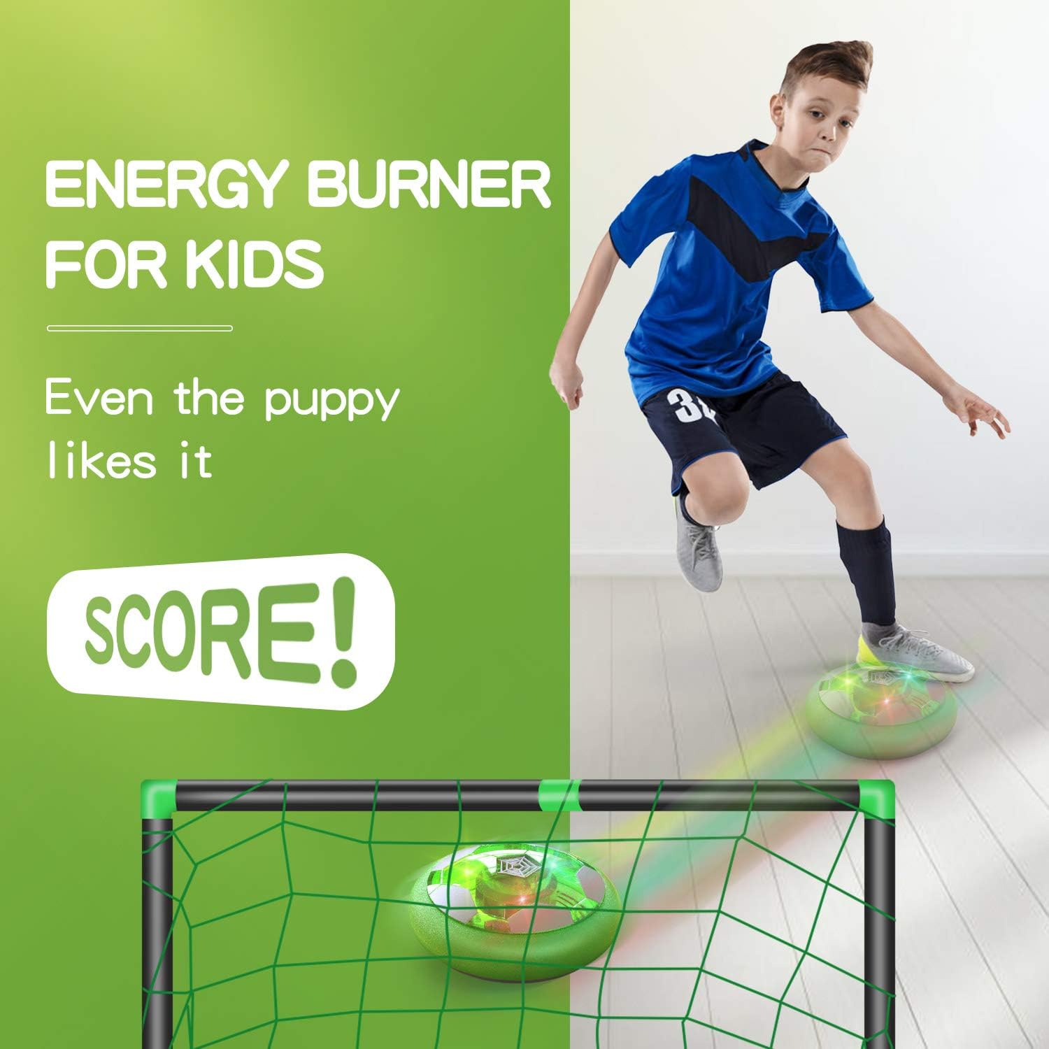 WisToyz Hover Soccer Ball Set Rechargeable Hover Soccer Set with Goals & Nets, Indoor Hover Soccer & Rubber Soccer Ball Included, Soccer Net Hover Soccer Set for Backyard, Toys for Boys Girls Kids: Toys & Games