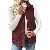 EVALESS Womens Puffer Vest Lightweight Stand Collar Sleeveless Cropped Quilted Jackets Button Fall Zip Up Coat Outerwear