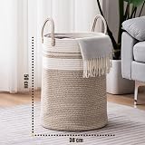 YOUDENOVA Cotton Rope Basket Large 58L 38x50cm Woven Storage Nursery Hamper view 5
