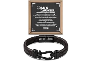 ZOKCC Fathers Day Dad Gifts from Daughter Son: Braided Leather Stainless Steel Infinity Bracelets with Lettering Love You Forever Gifts for Men Husband Dad Son Boyfriend Brother