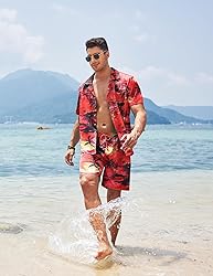 COOFANDY Men's 2 Piece Outfits Hawaiian Casual