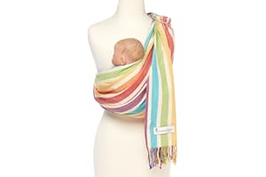 Hip Baby Wrap Ring Sling Baby Carrier for Infants and Toddlers - 100% Soft Cotton Baby Wraps Carrier for Babies 8-35 lbs - Perfect Baby Shower Gifts Moms and Dads - Nursing Cover (Mediterranean)