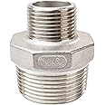 LOZOME 1-1/4" x 3/4" Male Hex Nipple Threaded Reducer Connector Pipe Fitting Adapter,Stainless Steel 304 NPT