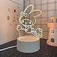 3D Cartoon Night Light, LED Desk Lamp 3 Color Change Decor Night Light, Kawaii Acrylic Sleep Night Light As Best Gifts for Women Teens Boys Girls