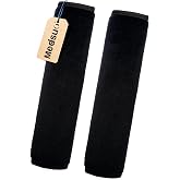Medsuo 2 Pack Universal Car Seat Belt Cover Pads Soft Comfortable Cushion | Thick, Stay in Place, Seatbelt Strap Shoulder Pad, for Automotive Harness, Backpack, Bass Strap, Black