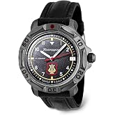 VOSTOK Komandirskie 81642 Mechanical Watch, Black Leather Band B&reg;
