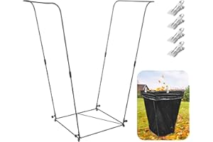 LFUTARI 1pc Metal Trash Bag Holder - Garbage Bag Holder Frame Holds 30-45 Gallon Plastic Bags-Multi-Use Outdoor Leaf Bag Stand for Yard Camping Garden Lawn Party Supplies