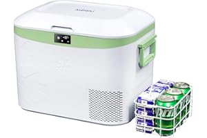 Megiu Car Refrigerator, Portable 12V Fridge 19 Qt (18 L) 12 Volt Freezer Compressor Cooler 12V/24V DC 110～240 V AC for Truck Van RV Camper SUV and Home Use -18℃~+15℃