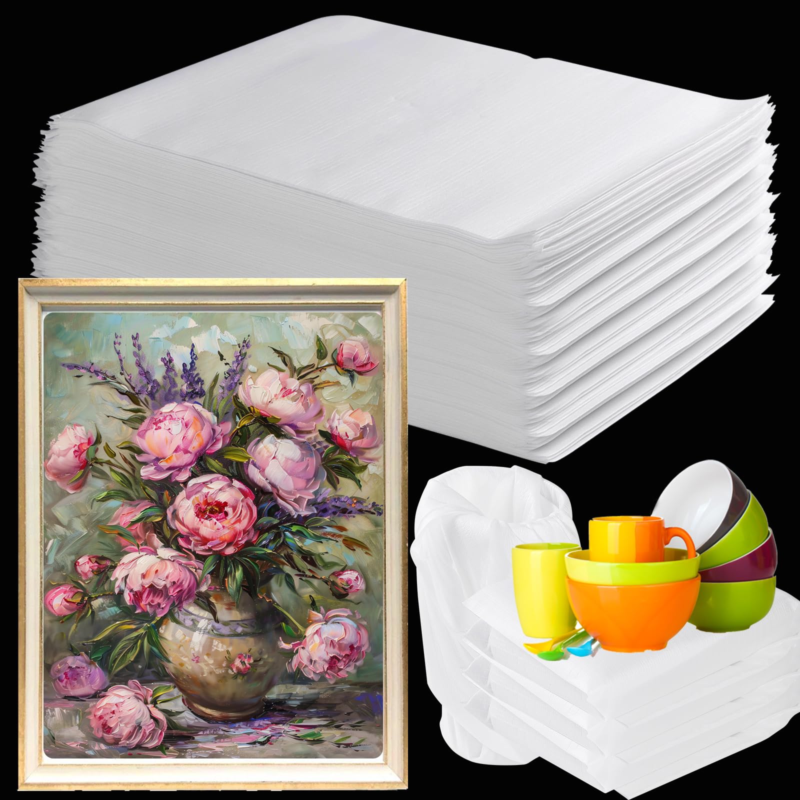 Photo 1 of 12”x12” 100Pack Foam Pouches, Large Moving Supplies for Packing Dishes Artwork, 0.5MM Thick Cushion Foam Bags for Storing Shipping Breakables, fragile Padding Material Sleeves for Fragile Plates China