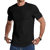 JMIERR Men Textured Knit T-Shirts Casual Stretch Ribbed Short Sleeve Shirt Gym Workout Athletic Tee Shirts