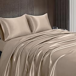 Homiest 4pcs Satin Sheets Set Luxury Silky Satin