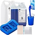 BBDINO Silicone Mold Making Kit 30A - Platinum Liquid Silicone for Molds Making 2 Gallons 1:1 by Volume- Ideal for Resin/Silicone/Soap Molds Sapphire Blue