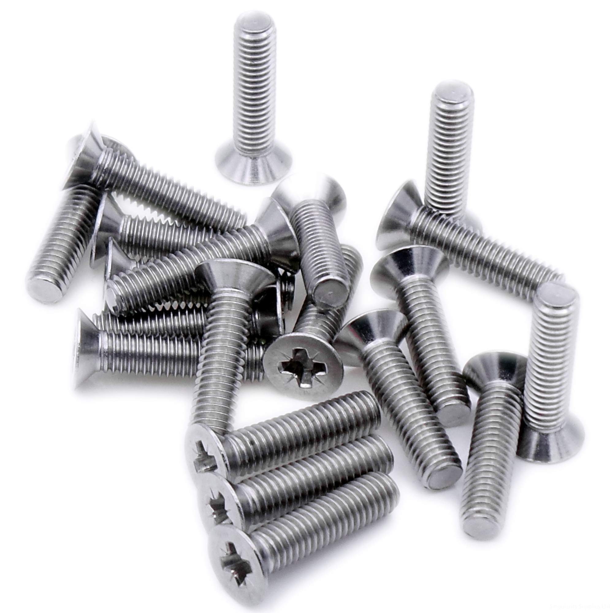 M3 (3mm x 5mm) Pozi Countersunk Machine Screw (Bolt) - Stainless Steel (A2) (Pack of 20)