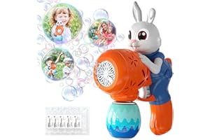 RDFMY Easter Bubble Gun-Bunny Bubble Machine for Kids,Easter Eggs,Automatic Bubble Maker Blower Machine for Toddlers,Bubble Blaster, Birthday, Easter Gifts for Age 3+ Years Old Boys Girls(Blue)