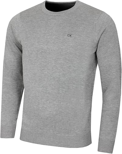 Calvin Klein Mens Crew Neck Sweater Grey Marl Size Small