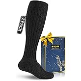 Juclise Alpaca Wool Knee High Terry Lined Boot Socks Heavyweight,Winter Thick Warm Fleece Thermal Moisture Wicking