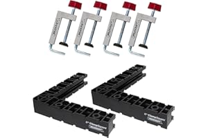 Milescraft 7350 Fence Clamp Kit 100-90° Corner Clamping Positioning/Assembly Squares and Fence Clamps. Works on Interior or E