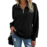 SHEWIN Womens Sweatshirt Casual Long Sleeve Half Zip Pullover Lightweight Sweatshirts Tops Fall Fashion Outfits 2025