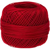 Handy Hands Lizbeth Egyptian Cotton Crochet Thread, Tatting Thread, and Knitting Thread Lace Size 10 (25 Grams 122 Yards) &ndash; HH10671, Christmas Red