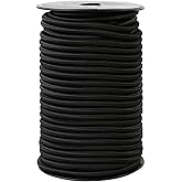 Zakous Strong and Durable Bungee Cord Roll - 1/4" x 100ft Elastic Cord, Kayak Stretch String Rope, Bungee Shock Cords for Rep