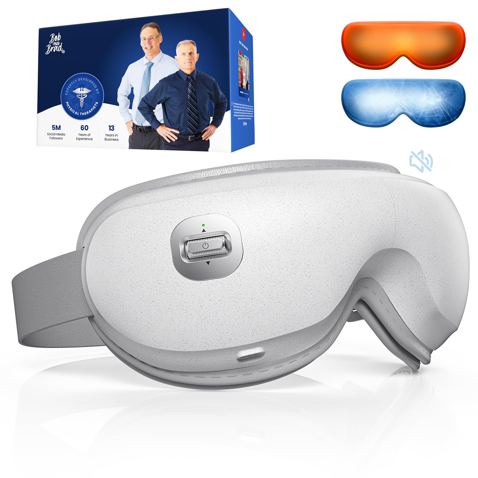 Photo 1 of BOB AND BRAD Zero Pro Ultra-Quiet Eye Massager with Heat and Cooling, Lightweight Eye Massager with Scroll Button for Headache Migraine Dry Eyes Relief, FSA Eligible HSA Item for Eye Strain Relief