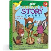 eeBoo Animal Village Create a Story Pre-Literacy Cards, 36 Cards, Ages 3+ | Illustrated prompts spark verbal storytelling, narrative sequencing &amp; imagination. Endless creative combinations and play